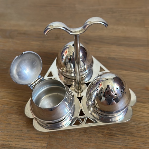 Vintage Silverplate Salt & Pepper Set - Picture 3 of 8